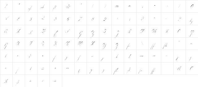 Kurrent Kupferstich Regular  glyph index