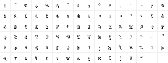 CK Teen Scene Graffiti Regular  glyph index