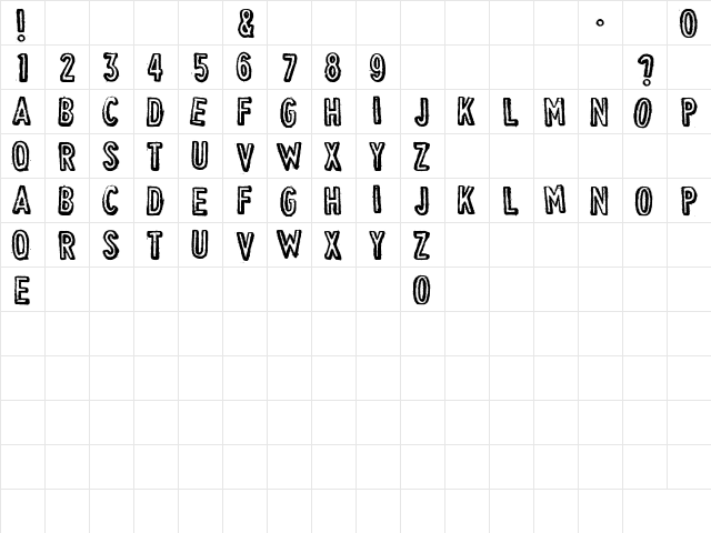 VINTAGE FIND Regular  glyph index