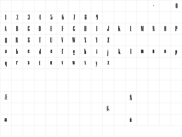 Czesko Regular  glyph index