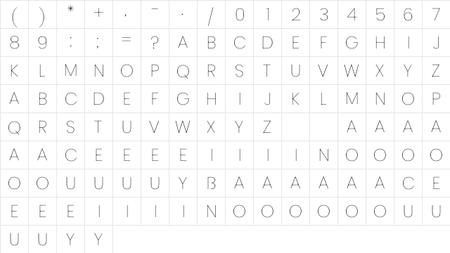 DesirasNonCommercial Regular  glyph index