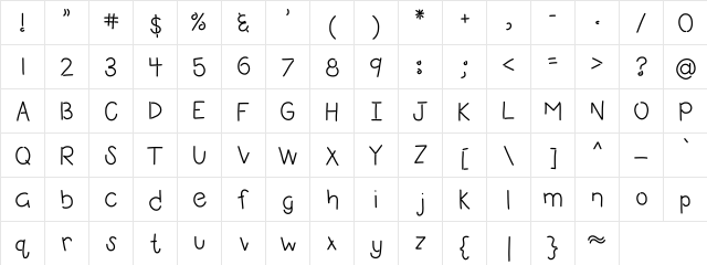 HomegirlOpenMinded Medium  glyph index