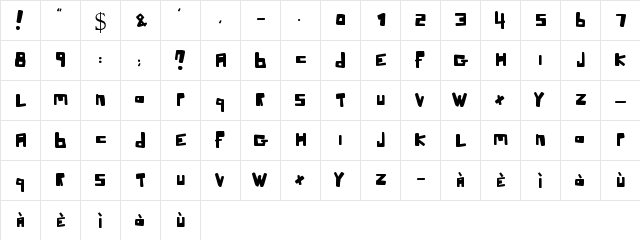 crookers Regular  glyph index