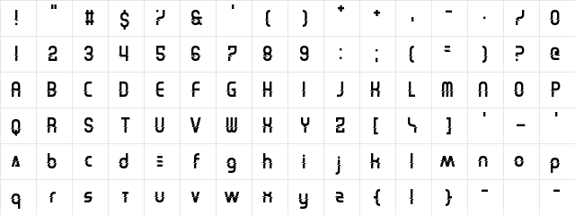 Electric Shocker Regular  glyph index