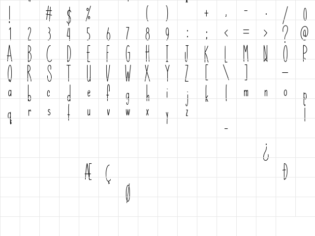 Insta Story Regular  glyph index