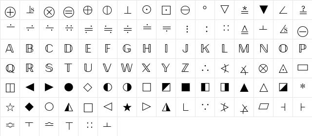 Mathematical Pi 6  glyph index