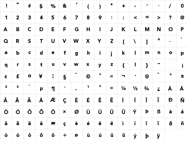 Bahij SultanNahia Regular  glyph index