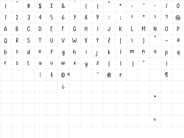 Roast Chicken Regular  glyph index