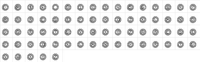 FlowerPower Medium  glyph index