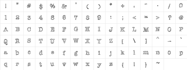 CK Tatty Regular  glyph index