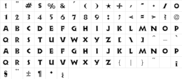 New Land Contour Normal  glyph index