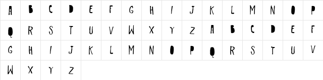 Vtks Krueza Regular  glyph index