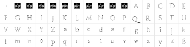 Freehand Roman Regular  glyph index