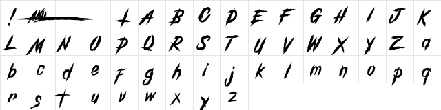 GrindAndDeath_Demo Regular  glyph index