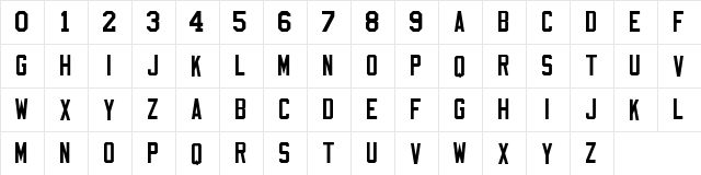 Varsity Classic B Regular  glyph index