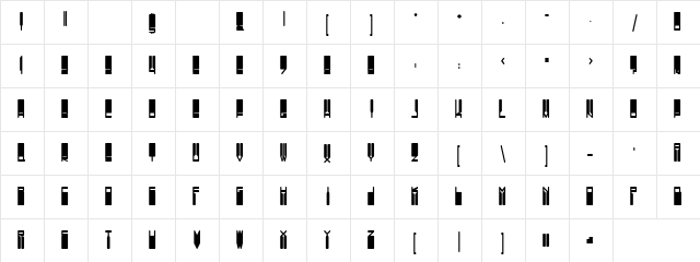Vanishing Girl Regular  glyph index