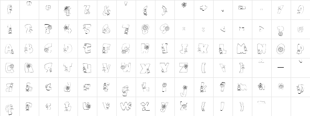 LDJ He Loves Me Regular  glyph index