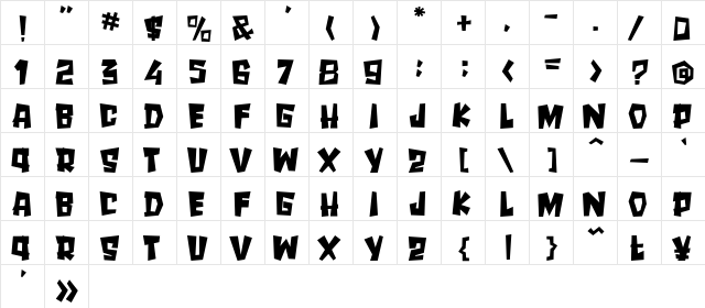 SPOOKY MONSTER Regular  glyph index