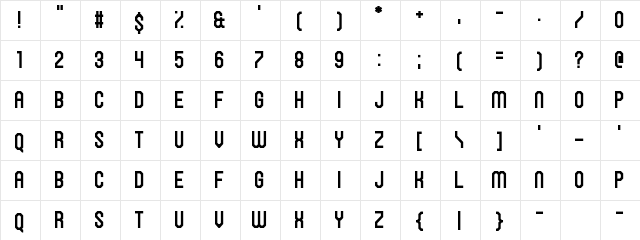 Hawking Bowen Regular  glyph index