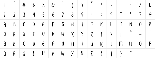 Sakra Regular  glyph index