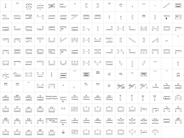Legion Outline Outline  glyph index