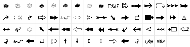 Follow The Arrow Regular  glyph index