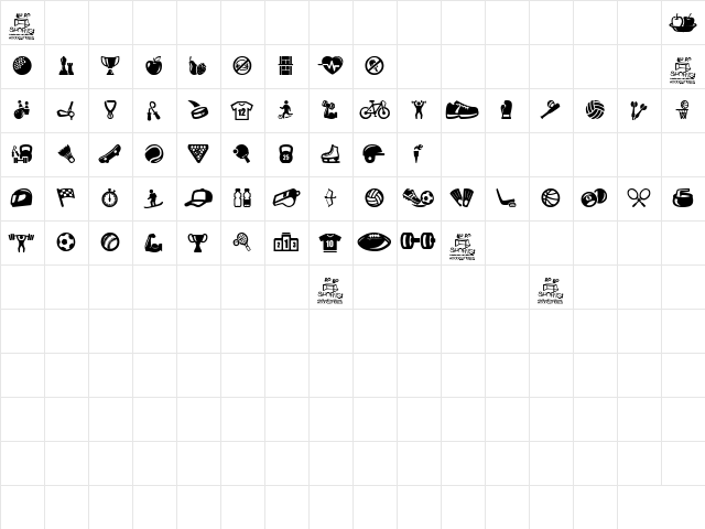 Go Go Sports Regular  glyph index