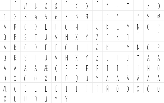 Kitchen Home Regular  glyph index