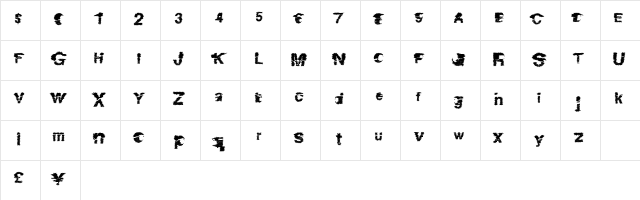 DangerZone Regular  glyph index