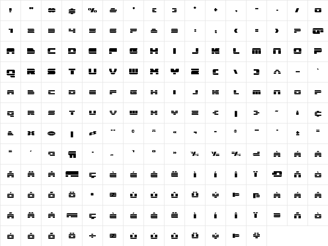 Quicken Expanded Expanded  glyph index