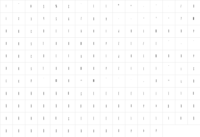 MacroscopicD Medium  glyph index