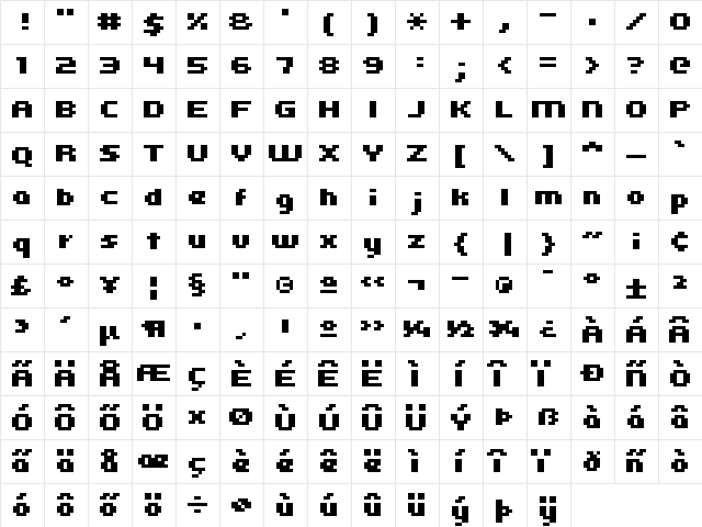 kroeger 05_63 Regular  glyph index