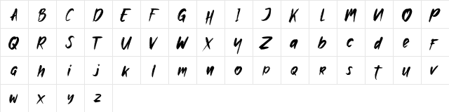 Kuro demo Regular  glyph index