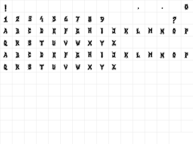 Black Magnet Regular  glyph index