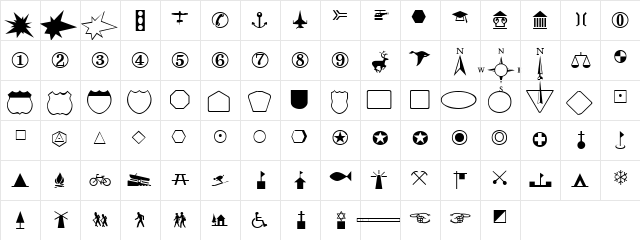 PT Mapmaker Normal  glyph index