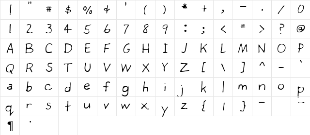 Greg Regular  glyph index