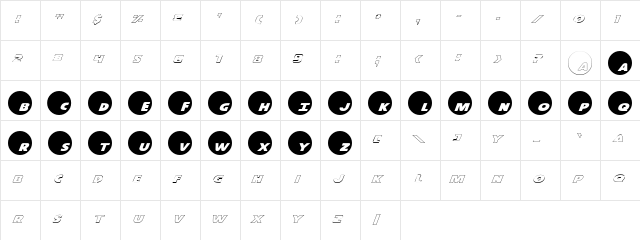 Dot.com Reverse Pro Reverse Pro  glyph index