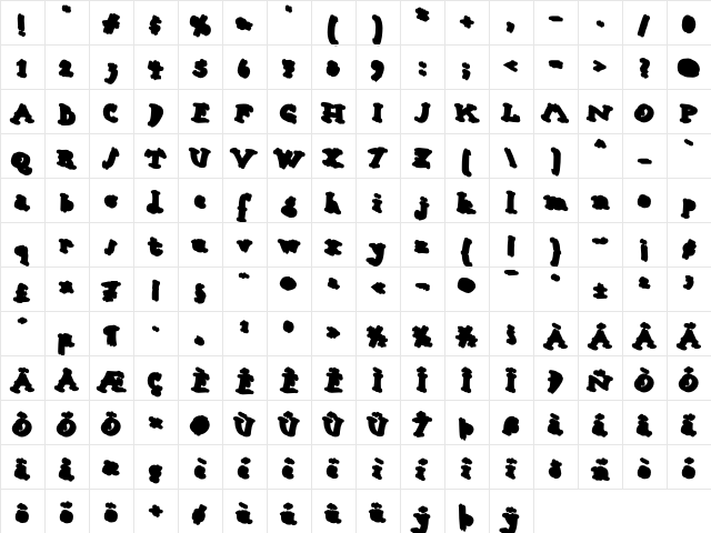 Babine Filled  glyph index