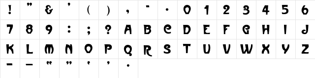 ParisMetro Medium  glyph index