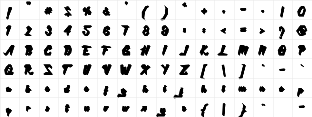 Victories extrude Regular  glyph index