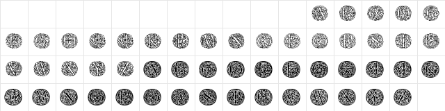 Arabuttons Regular  glyph index