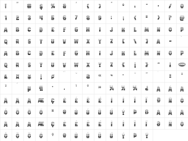 Dusk Demon Gradient Regular  glyph index