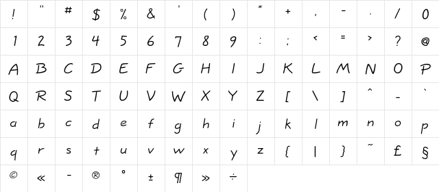 EskizOneLightC Regular  glyph index