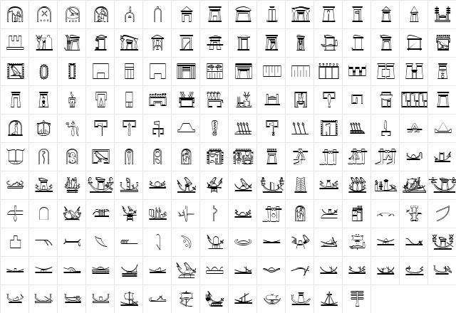 GlyphExtLibN Medium  glyph index