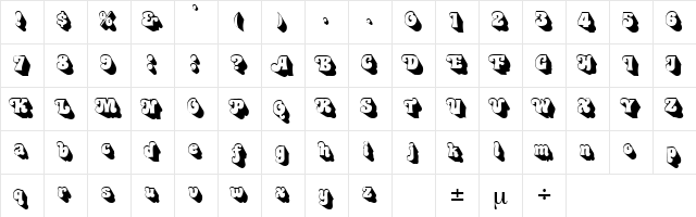 Groovy 1 Regular  glyph index