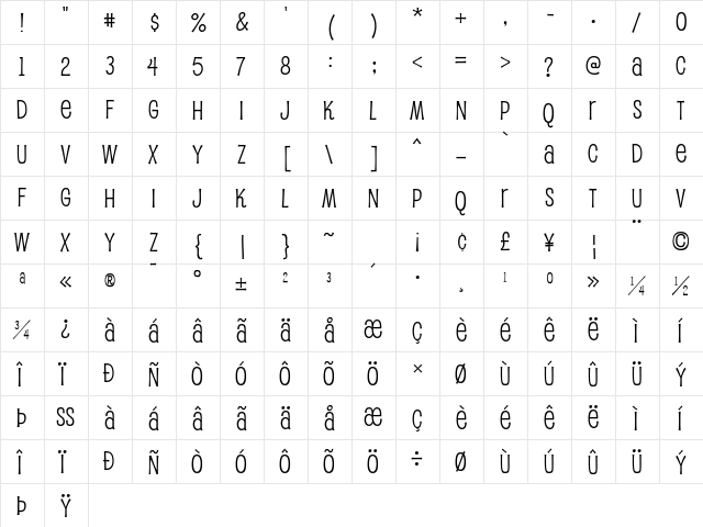 Pupcat Regular  glyph index