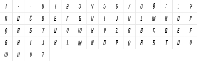 Milk and Chocolate Italic  glyph index