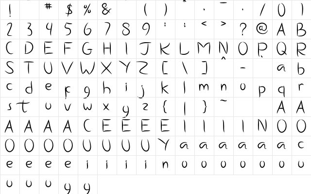 Dolleane Smille Regular  glyph index