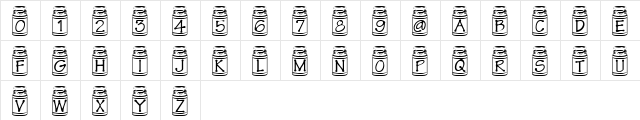 Summer's Milk Cans Regular  glyph index