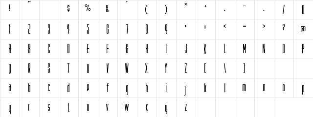 Len Mass Regular  glyph index
